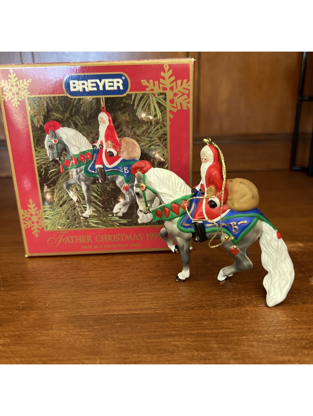 Breyer Father Christmas Santa Dappled Grey Horse Ornament 1st In Series 1999
